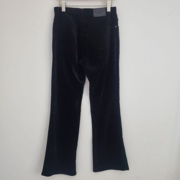 Lauren Ralph Lauren Velvet Bootcut Jeans 6 Black Vintage Grunge Goth Boho - Picture 11 of 12